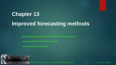 Chapter 13 Improved forecasting methods