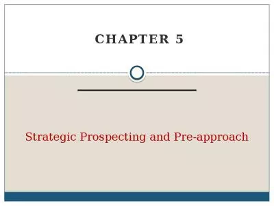 Strategic Prospecting and Pre-approach