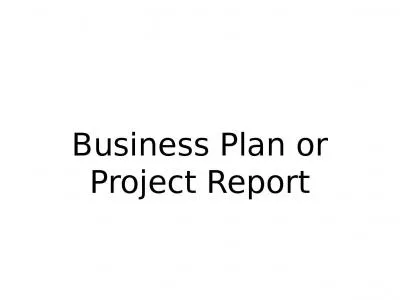 Business Plan or Project Report