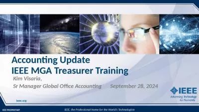 Accounting Update IEEE MGA Treasurer Training