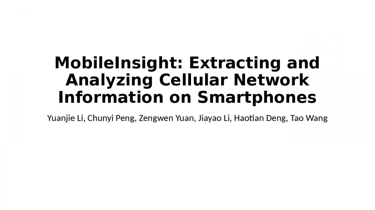 PPT-MobileInsight: Extracting and Analyzing Cellular Network Information on Smartphones