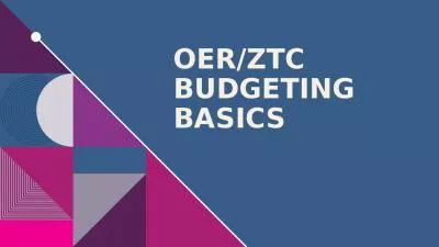 Oer/ztc Budgeting basics