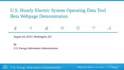 U.S. Hourly Electric System Operating Data Tool Beta Webpage Demonstration