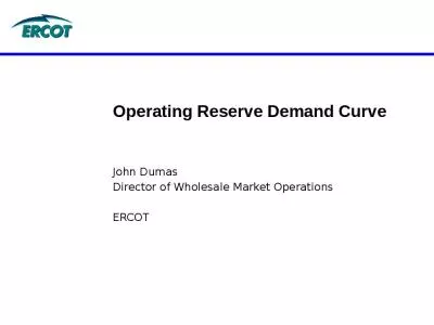 Operating Reserve Demand Curve