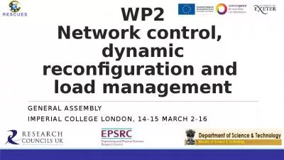 WP2 Network control,  dynamic reconfiguration and  load management