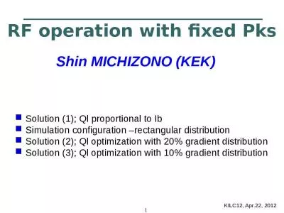 RF operation with fixed Pks