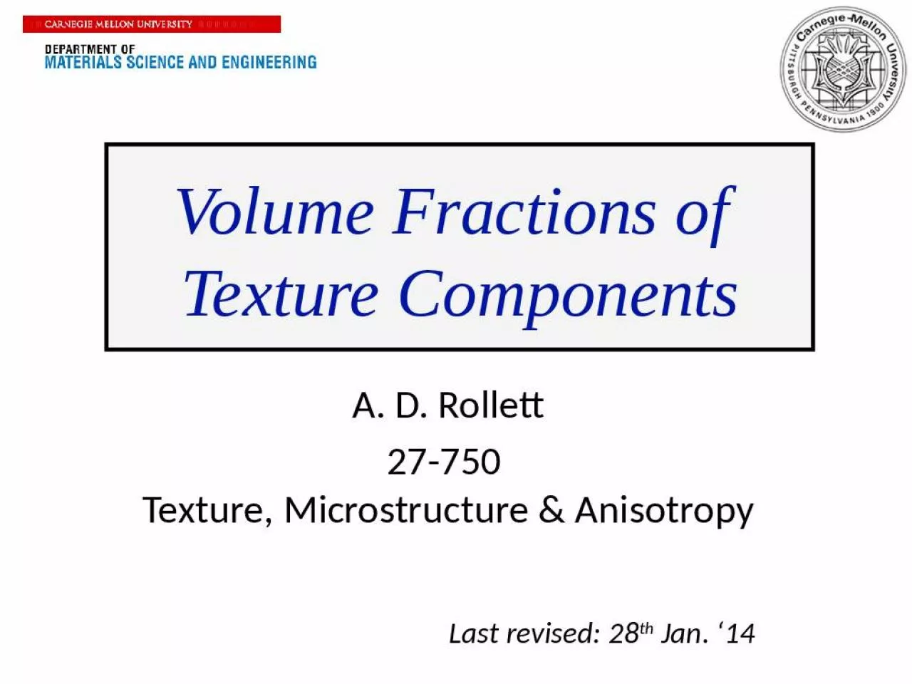 PPT-Volume Fractions of Texture Components