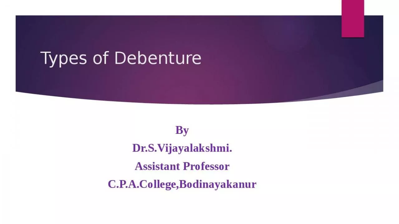 PPT-Types of Debenture