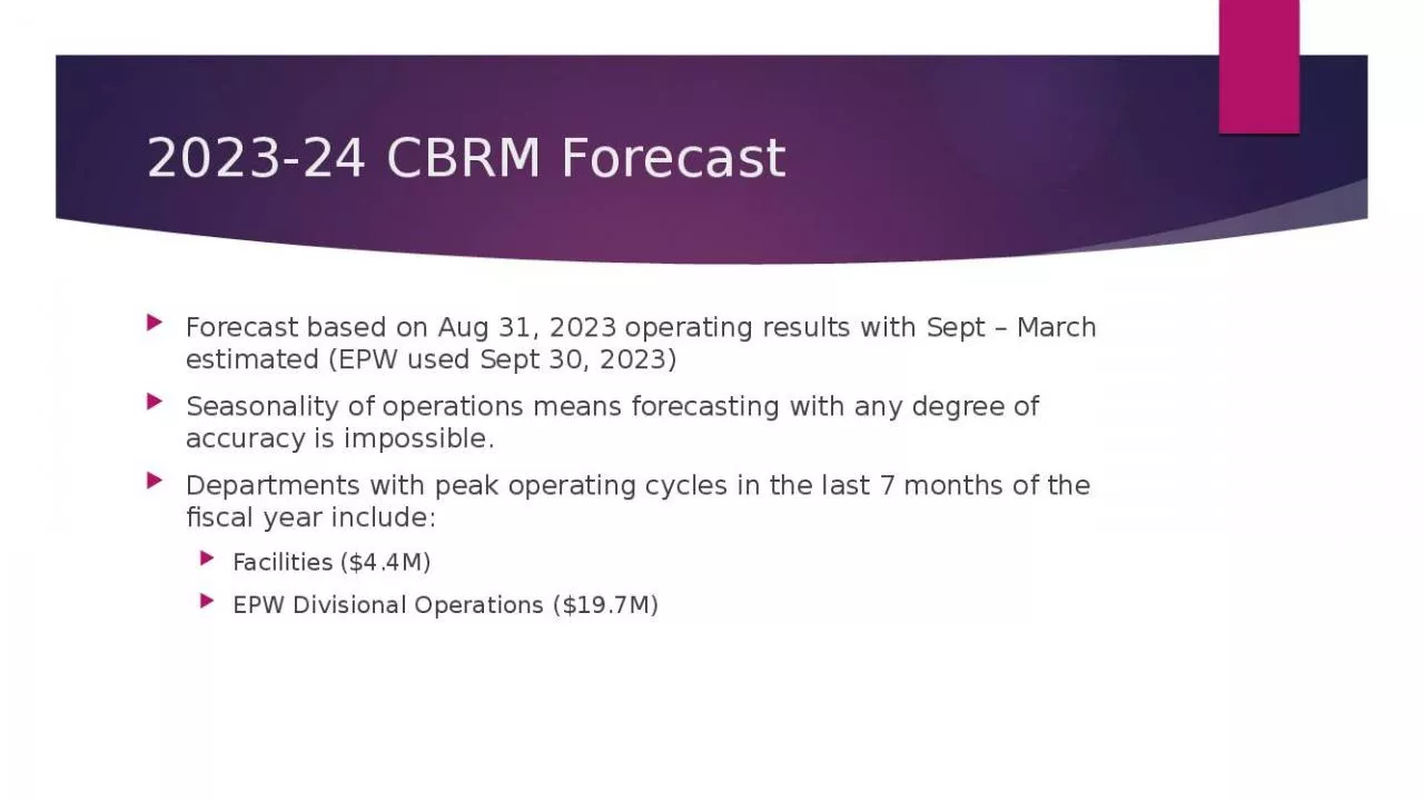 PPT-2023-24 CBRM Forecast