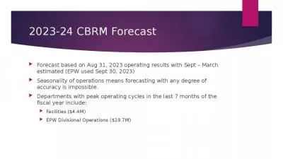 2023-24 CBRM Forecast