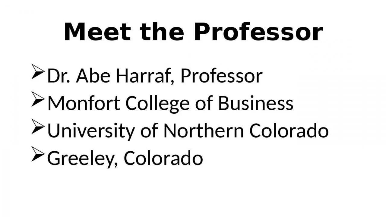 PPT-Meet the Professor