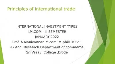 Principles of international trade