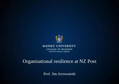 Organisational resilience at NZ Post