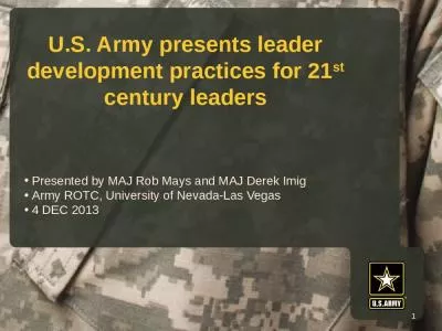 U.S. Army presents leader development practices for 21st century leaders