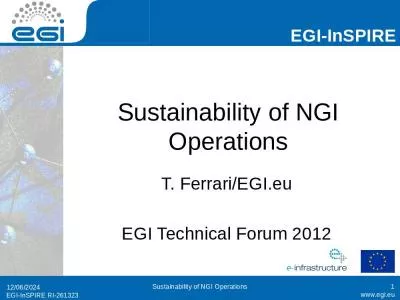 Sustainability of NGI Operations