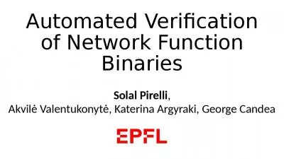 Automated Verification of Network Function Binaries