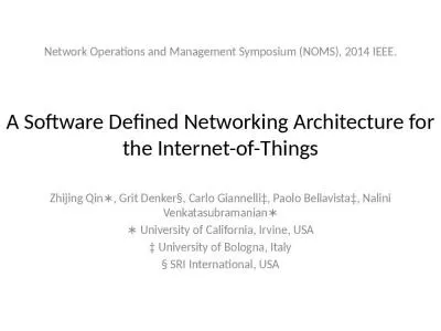 A Software Defined Networking Architecture for the Internet-of-Things