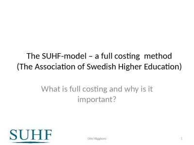 The SUHF-model   a full costing  method (The Association of Swedish Higher Education)