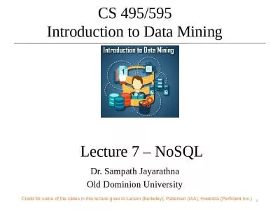 Lecture 7   NoSQL