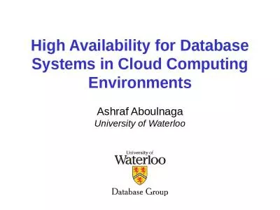 High Availability for Database Systems in Cloud Computing Environments