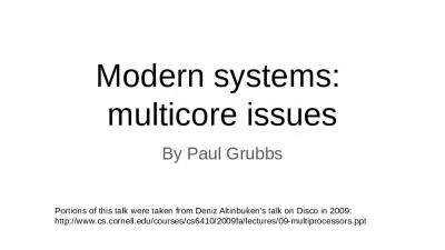 Modern systems:  multicore issues