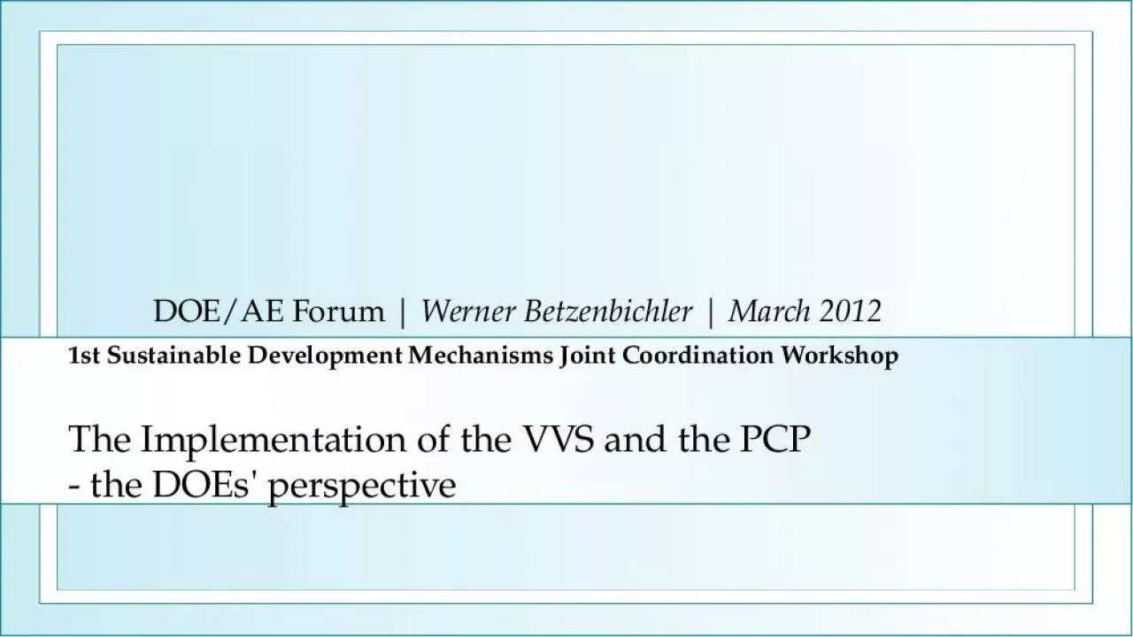 PPT-1st Sustainable Development Mechanisms Joint Coordination Workshop The Implementation