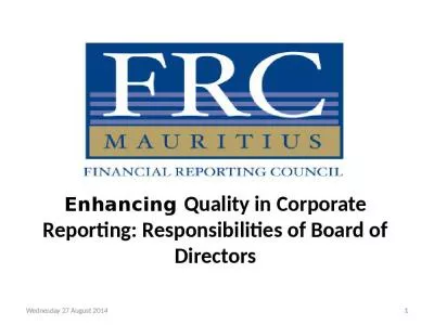 Enhancing Quality in Corporate Reporting: Responsibilities of Board of Directors