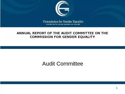 ANNUAL REPORT OF THE AUDIT COMMITTEE ON THE COMMISSION FOR GENDER EQUALITY