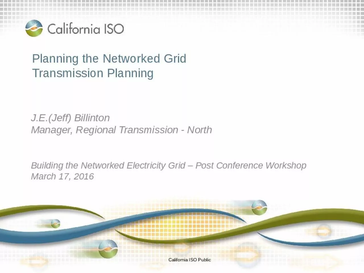 PPT-Planning the Networked Grid Transmission Planning