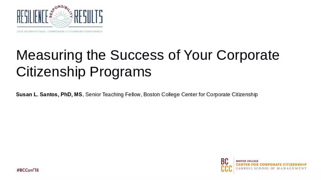 PPT-Measuring the Success of Your Corporate Citizenship Programs