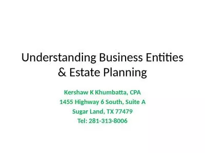 Understanding Business Entities & Estate Planning