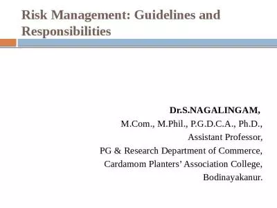 Risk Management: Guidelines and Responsibilities