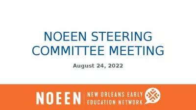 NOEEN STEERING COMMITTEE MEETING