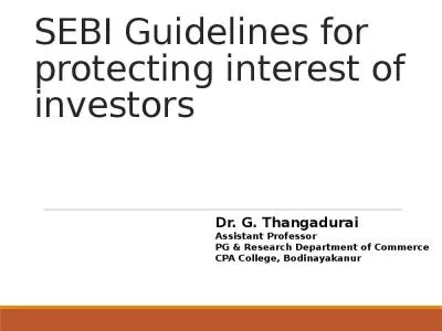 SEBI Guidelines for protecting interest of investors