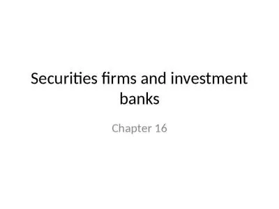 Securities firms and investment banks