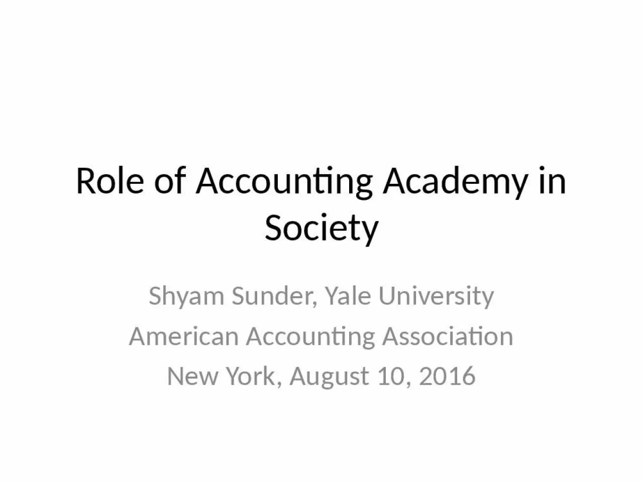 PPT-Role of Accounting Academy in Society