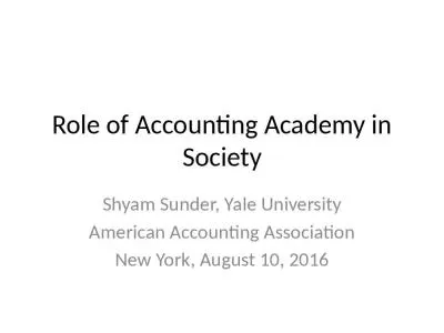 Role of Accounting Academy in Society