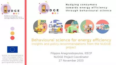 Behavioural science for energy efficiency Insights and policy recommendations from the NUDGE project