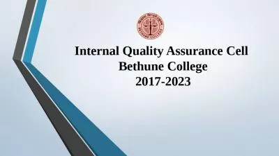 Internal Quality Assurance Cell Bethune College 2017-2023