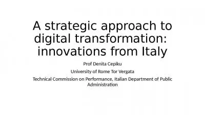 A strategic approach to digital transformation:  innovations from Italy