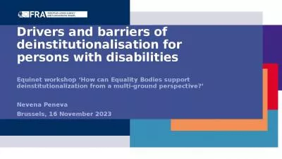 Drivers and barriers of deinstitutionalisation for persons with disabilities