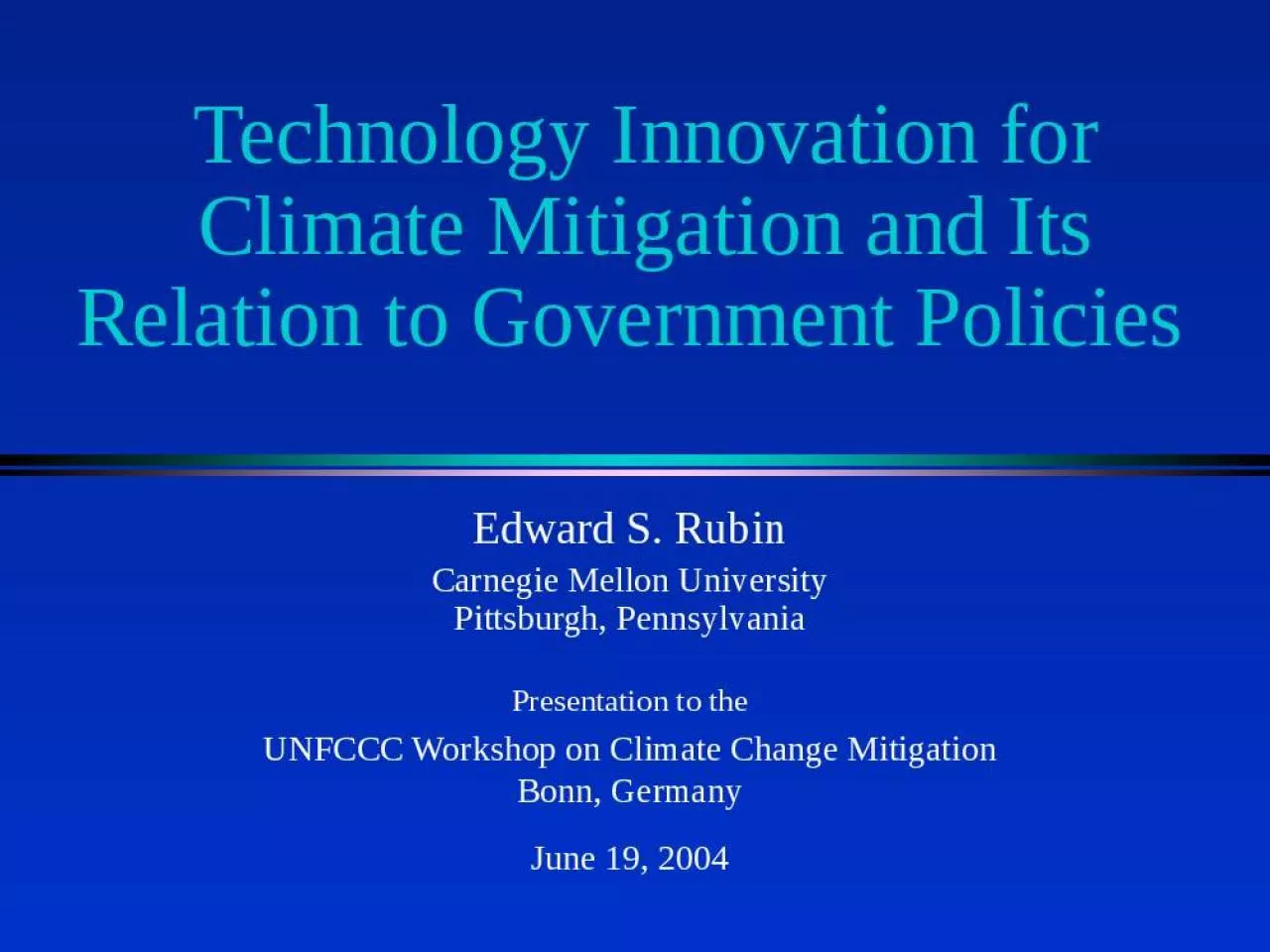 PPT-Technology Innovation for Climate Mitigation and Its Relation to Government Policies