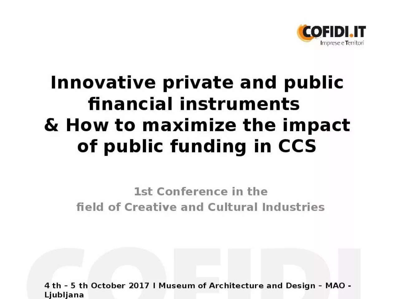 PPT-Innovative private and public financial instruments & How to maximize the impact of public