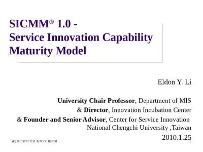 SICMM  1.0 - Service Innovation Capability Maturity Model