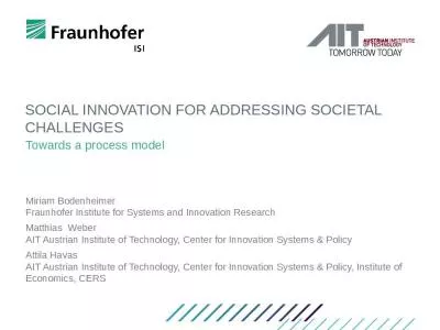 Social innovation for addressing societal challenges