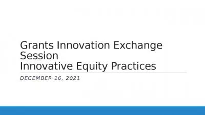 Grants Innovation Exchange Session Innovative Equity Practices