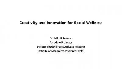 Creativity and Innovation for Social Wellness