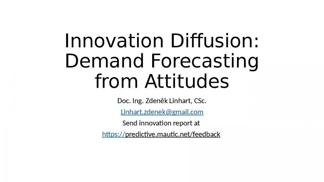 PPT-Innovation Diffusion: Demand Forecasting from Attitudes