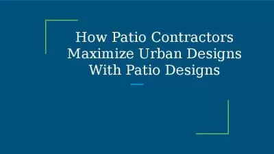 How Patio Contractors