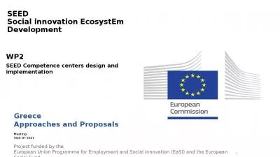 SEED Social innovation EcosystEm Development